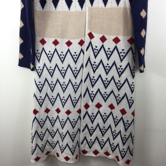 Lovemarks Duster Sweater Cardigan Southwest Pattern Med - Picture 3 of 10